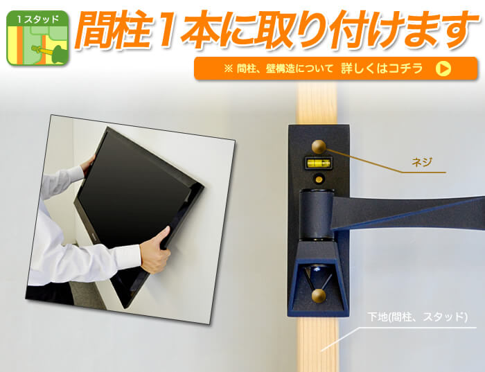 間柱一本に取り付けます