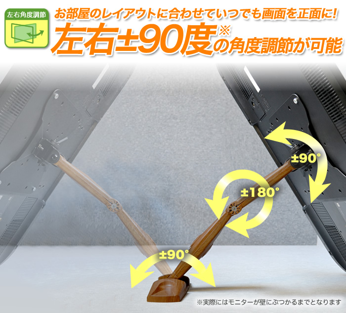TVセッターフリースタイルDC112Sサイズ左右角度調節機能