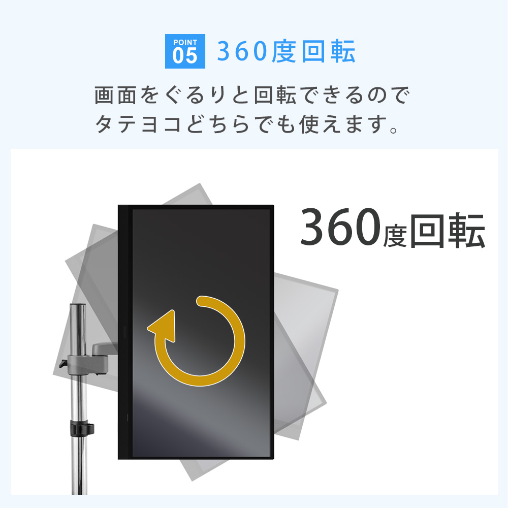 360度回転が可能